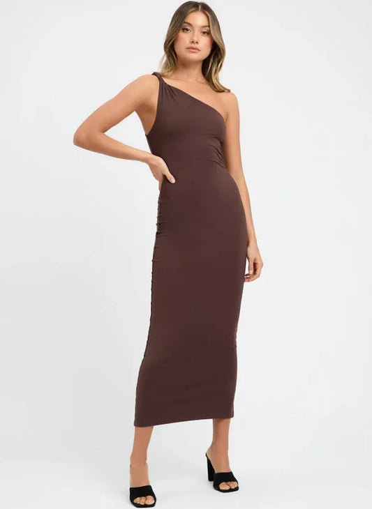 Kookai Bambi Midi Dress Dark Chocolate