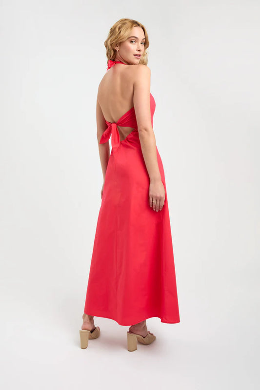 KOOKAI POPLIN VEE HALTER DRESS