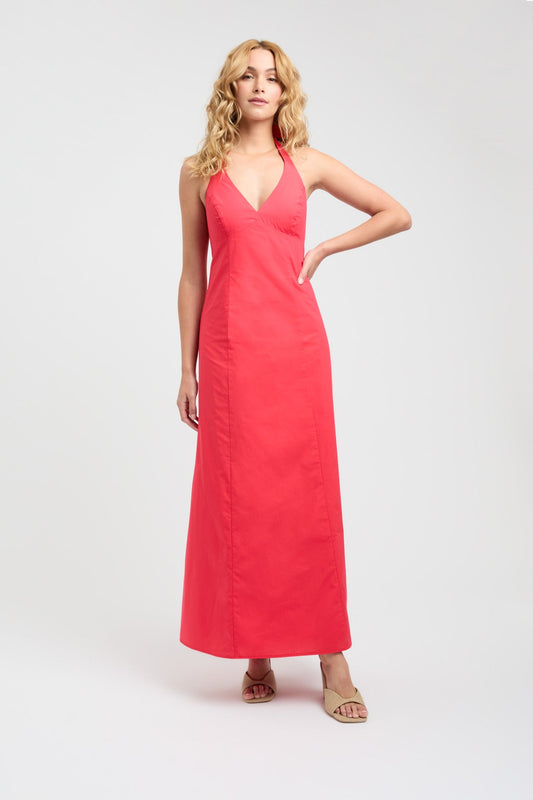 KOOKAI POPLIN VEE HALTER DRESS